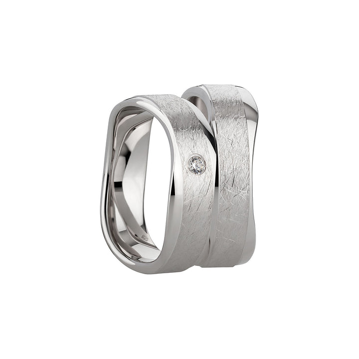 Eheringe & Partnerringe aus 925 Silber – Ringpaar „Serenia“ mit Zirkonia | inkl. Gravur | SR984