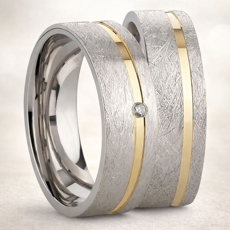 Freundschaftsringe aus 925 Silber – Damenring „Aurina“ mit Zirkonia Partnerringe & Eheringe inkl. Gravur| SR990