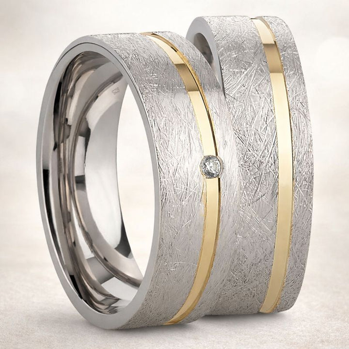 Freundschaftsringe aus 925 Silber – Damenring „Aurina“ mit Zirkonia Partnerringe & Eheringe inkl. Gravur| SR990