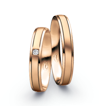 Eheringe & Trauringe „AURELIA“ aus Gold mit Diamant inkl. Gravur & Echtheitszertifikat | CR 66-41070