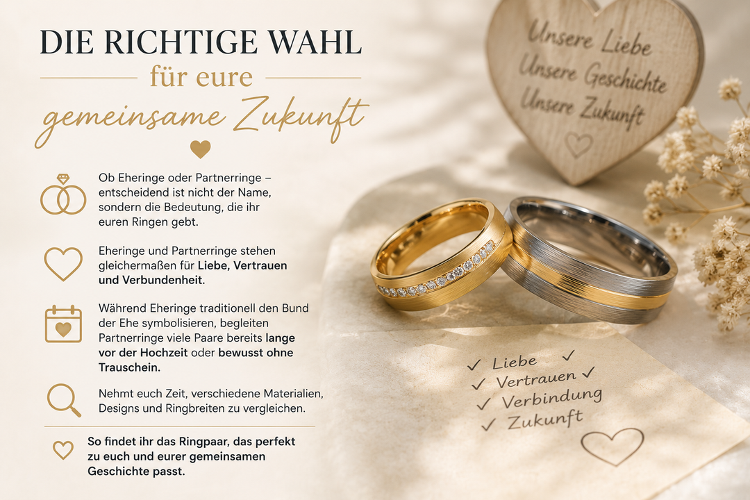 Die richtige Wahl der Ringe. Eheringe oder Partnerringe?