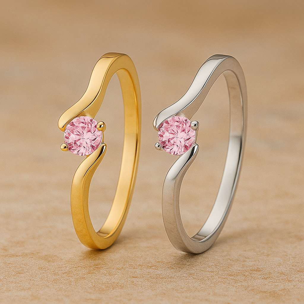 Verlobungsringe  aus Gold mit Rosa Diamant | BM01RO