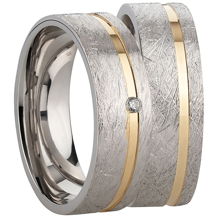 Freundschaftsringe aus 925 Silber mit Zirkonia ink.  Gravur SR990