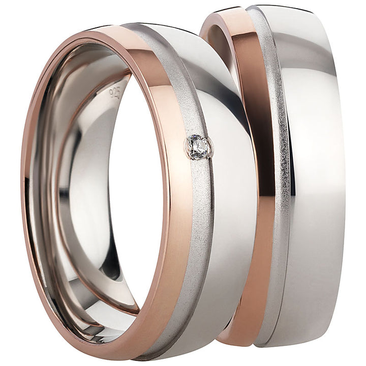 Freundschaftsringe aus 925 Silber mit Zirkonia ink.  Gravur SR994
